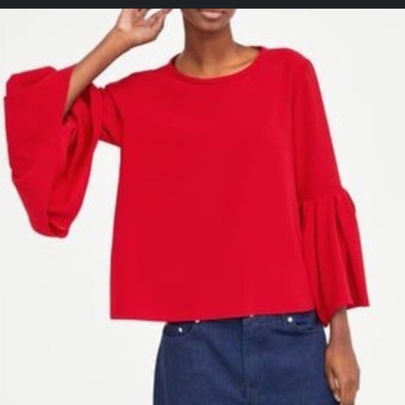 Zara Pleated Long Sleeve - size M - Picture 2 of 5